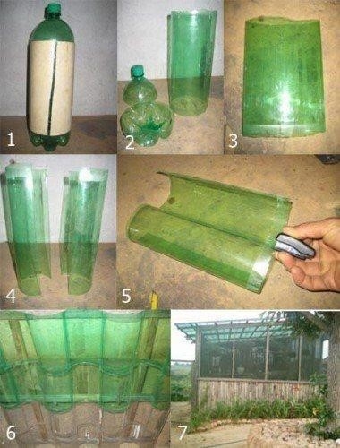 Забор из пластиковых бутылок 